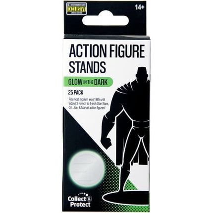 Base para figuras de acción de 3,75 pulgadas (paquete de 25, brillan en la oscuridad)
