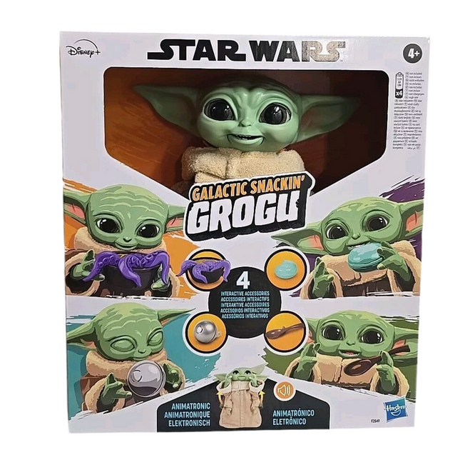 Juguete interactivo animatrónico Star Wars Mandalorian Galactic Snackin' Grogu Hasbro