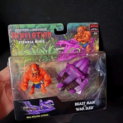 Masters of the Universe Eternia Minis Beast Man & War Sled Rolling Action NIB