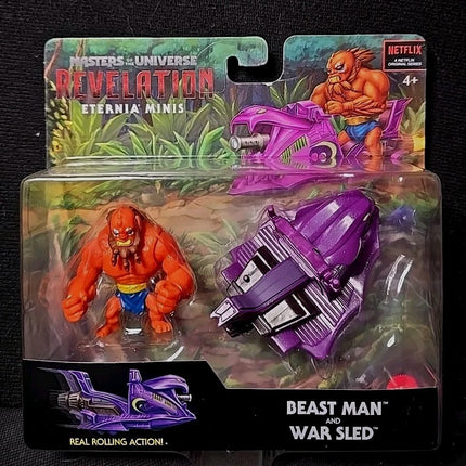 Masters of the Universe Eternia Minis Beast Man & War Sled Rolling Action NIB
