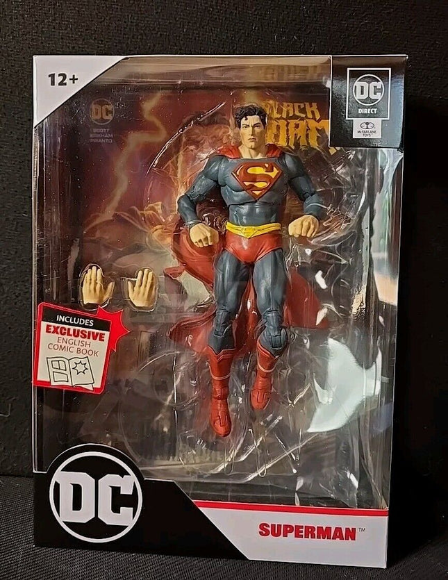 DC Direct McFarlane Toys Superman 7" Action Figure with Black Adam Comic New