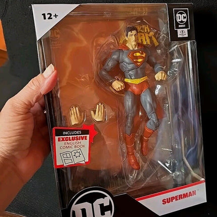DC Direct McFarlane Toys Superman 7" Action Figure with Black Adam Comic New
