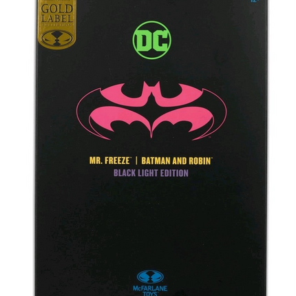 Dc Multiverse Batman And Robin Mr. Freeze Black Light Gold Label Glow
