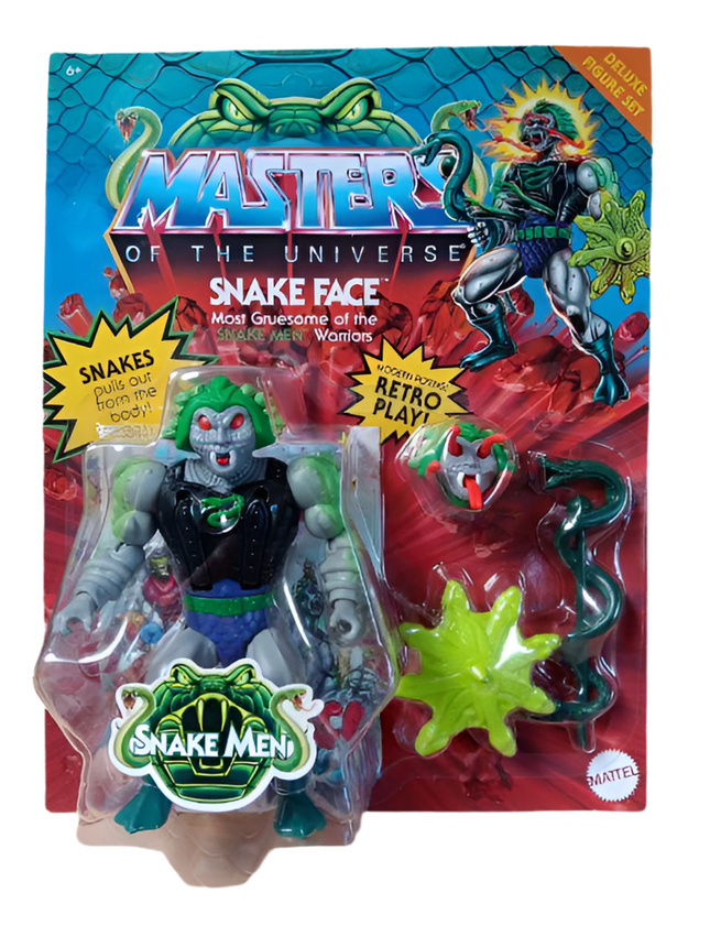 Figura de acción Deluxe de 5.5 pulgadas con cara de serpiente de Masters of the Universe