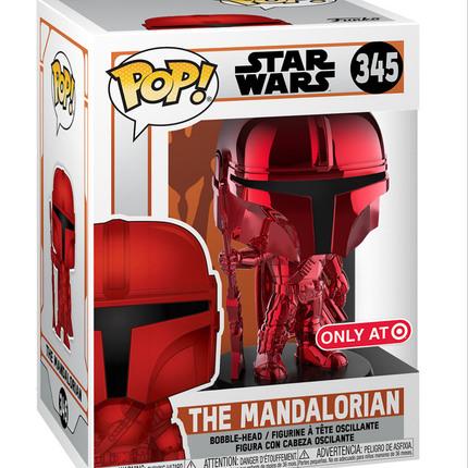 Vinilo Funko Pop!: Star Wars - El Mandaloriano Rojo Cromo - Exclusivo de Target