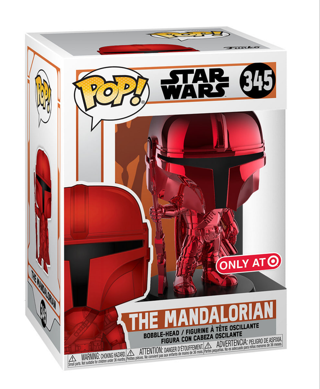 Vinilo Funko Pop!: Star Wars - El Mandaloriano Rojo Cromo - Exclusivo de Target