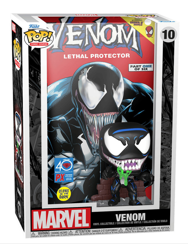 Portada del cómic Pop!: Marvel Venom Lethal Protector brilla en la oscuridad. Avance exclusivo.
