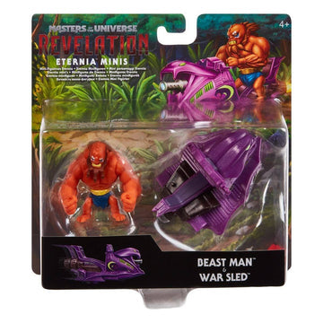 Figuras de acción rodantes de Masters of the Universe Eternia Minis Beast Man &amp; War Sled