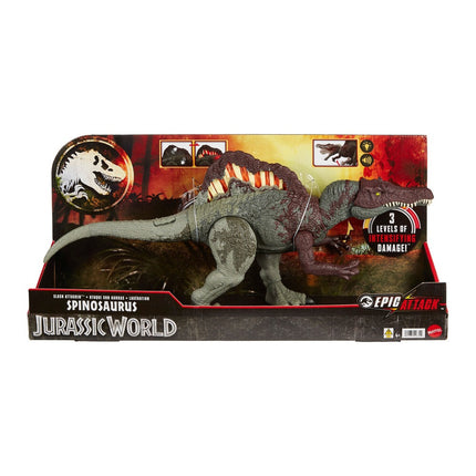 Jurassic World: Ataque épico, corte y ataque del dinosaurio Spinosaurus