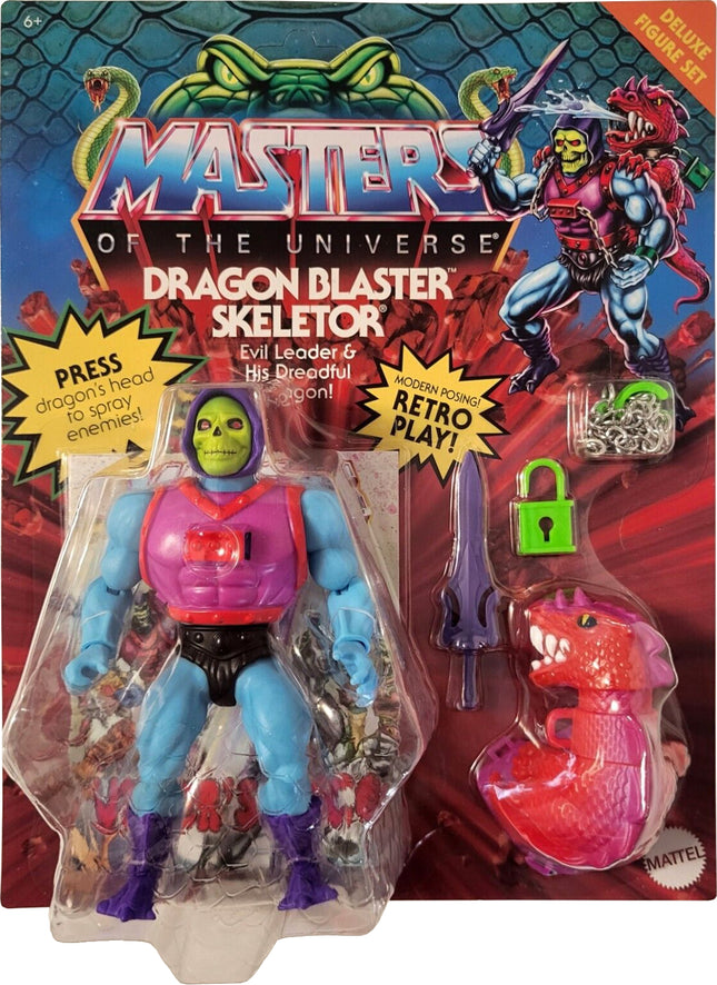 EN STOCK Master of the Universe Origins Deluxe Dragon Blaster Skeletor sin perforar