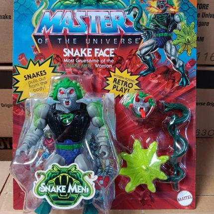 Figura de acción Deluxe de 5.5 pulgadas con cara de serpiente de Masters of the Universe