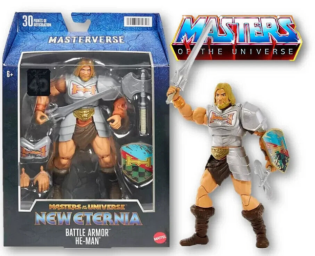 Figura de acción de He-Man de Masterverse Battle Armor de Masters of the Universe
