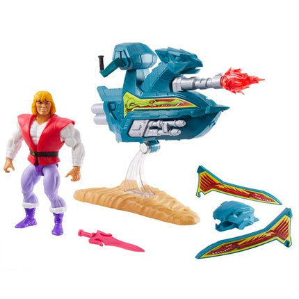 Figura de acción del Príncipe Adam Sky Sled de Masters of the Universe Origins