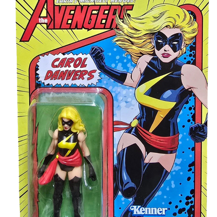 Figura de acción retro de los Vengadores de Marvel Legends Carol Danvers de 3,75 pulgadas