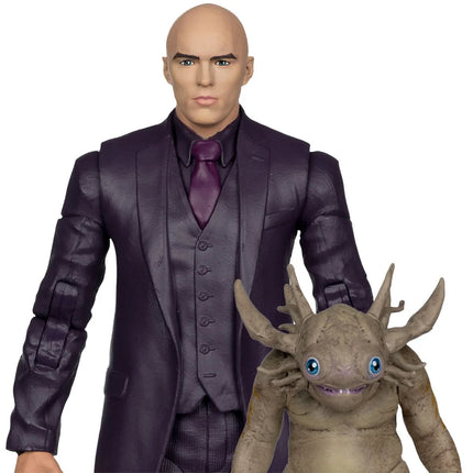 Figura de acción de 7 pulgadas de la película Superman de DC Multiverse Deluxe Theatrical Edition Wave 1 de Lex Luthor y Baby Kaiju