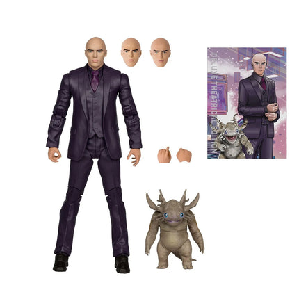 Figura de acción de 7 pulgadas de la película Superman de DC Multiverse Deluxe Theatrical Edition Wave 1 de Lex Luthor y Baby Kaiju