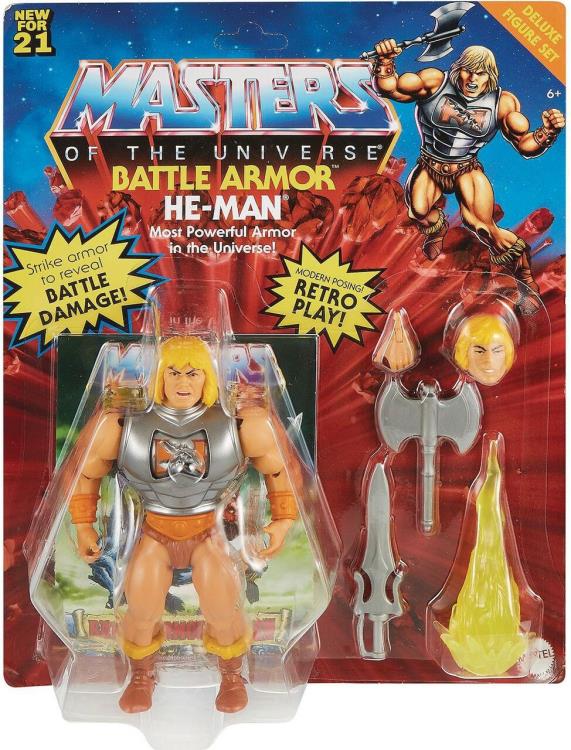Figura de acción de He-Man con armadura de batalla de lujo de Masters of the Universe Origins