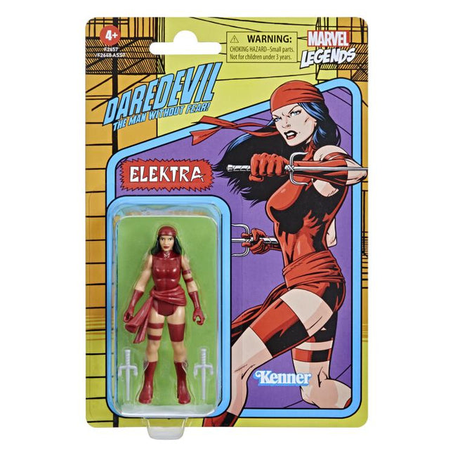 Figura de acción retro Elektra de 3,75 pulgadas de Marvel Legends