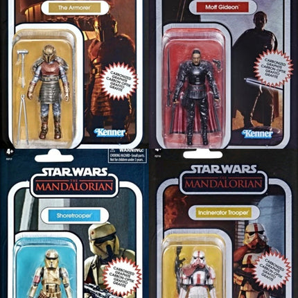 Colección vintage de Star Wars: The Mandalorian, juego de 4 figuras carbonizadas Wave 2 de 9,5 cm