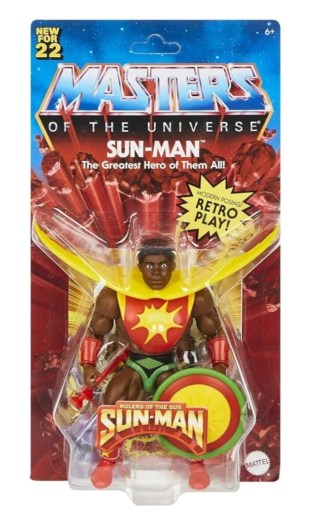 Figura de acción de Sun-Man de 5.5" de MOTU Masters of The Universe Origins, lista para envío