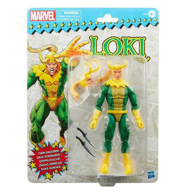 Figura de acción de Loki de la serie retro de Marvel Legends, escala 15 cm, Hasbro