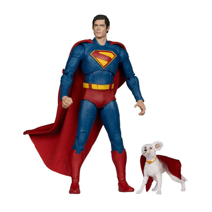 Figura de acción de Superman y Krypto de 7 pulgadas de la primera ola de la película Superman de DC Multiverse Theatrical Deluxe