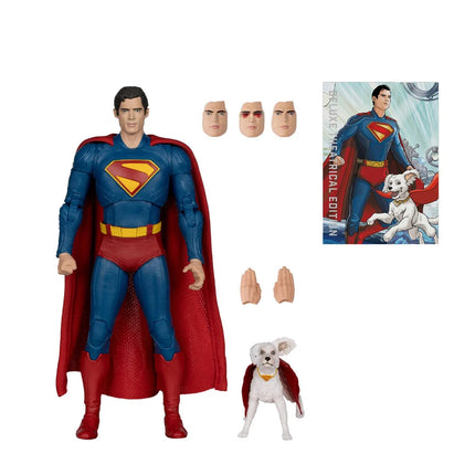 Figura de acción de Superman y Krypto de 7 pulgadas de la primera ola de la película Superman de DC Multiverse Theatrical Deluxe