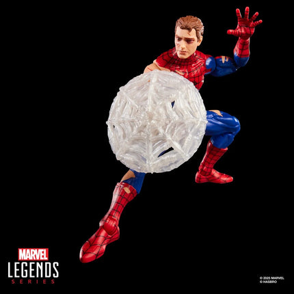 Figura de acción y tarjeta de Spider-Man de 6 pulgadas dañado por la batalla de Marvel Legends Magic: The Gathering